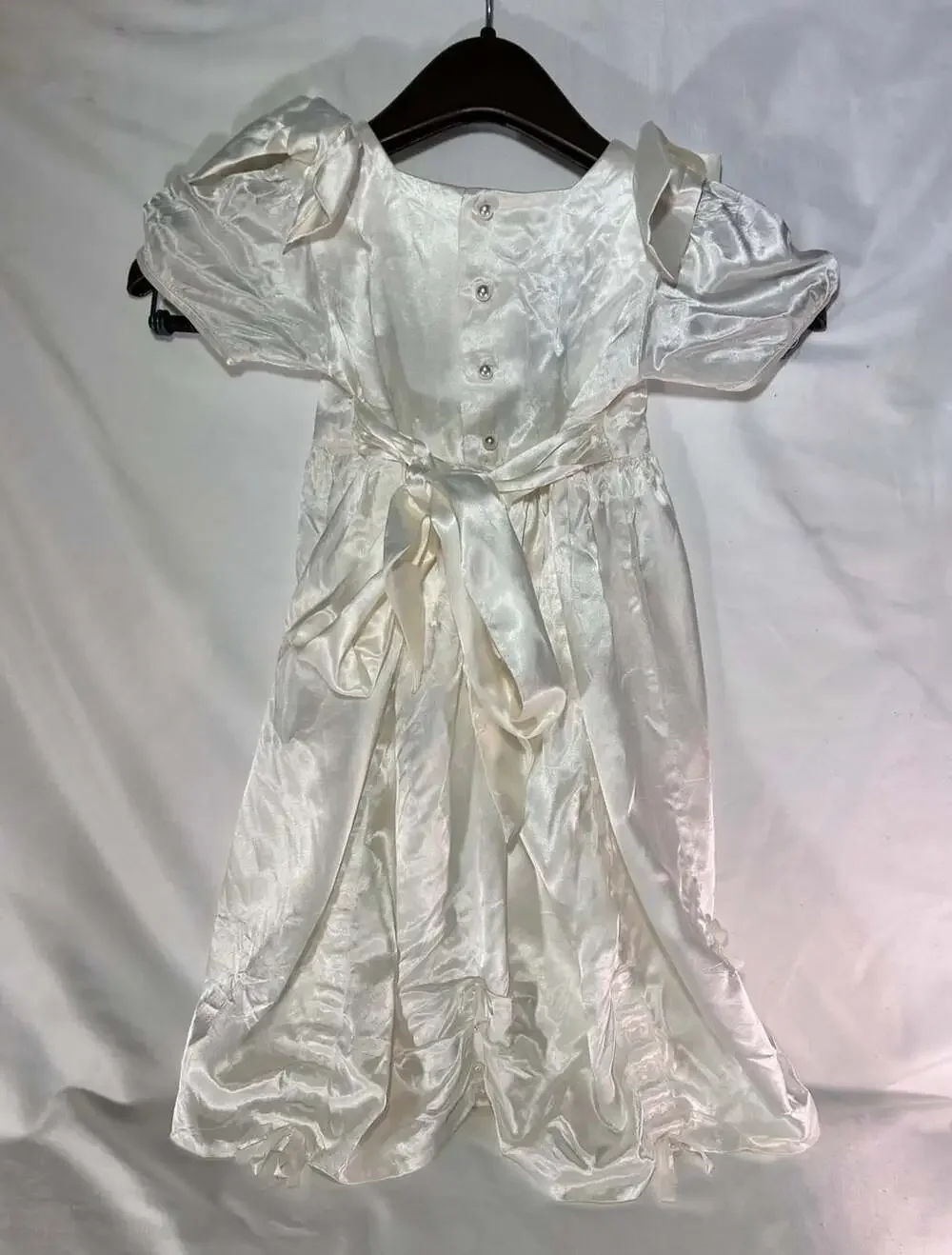 Small satin christening gown or wedding costume has condition issues READ